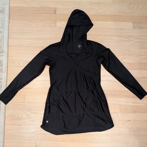 Athleta Black Hooded Top